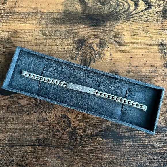 David Yurman Belmont Curb Link ID Bracelet w/ Pavé White Diamonds - 7.5" - RARE - Picture 3 of 16